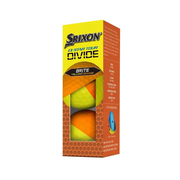 Golfbollar Srixon Q-star Tour Divide gul/orange
